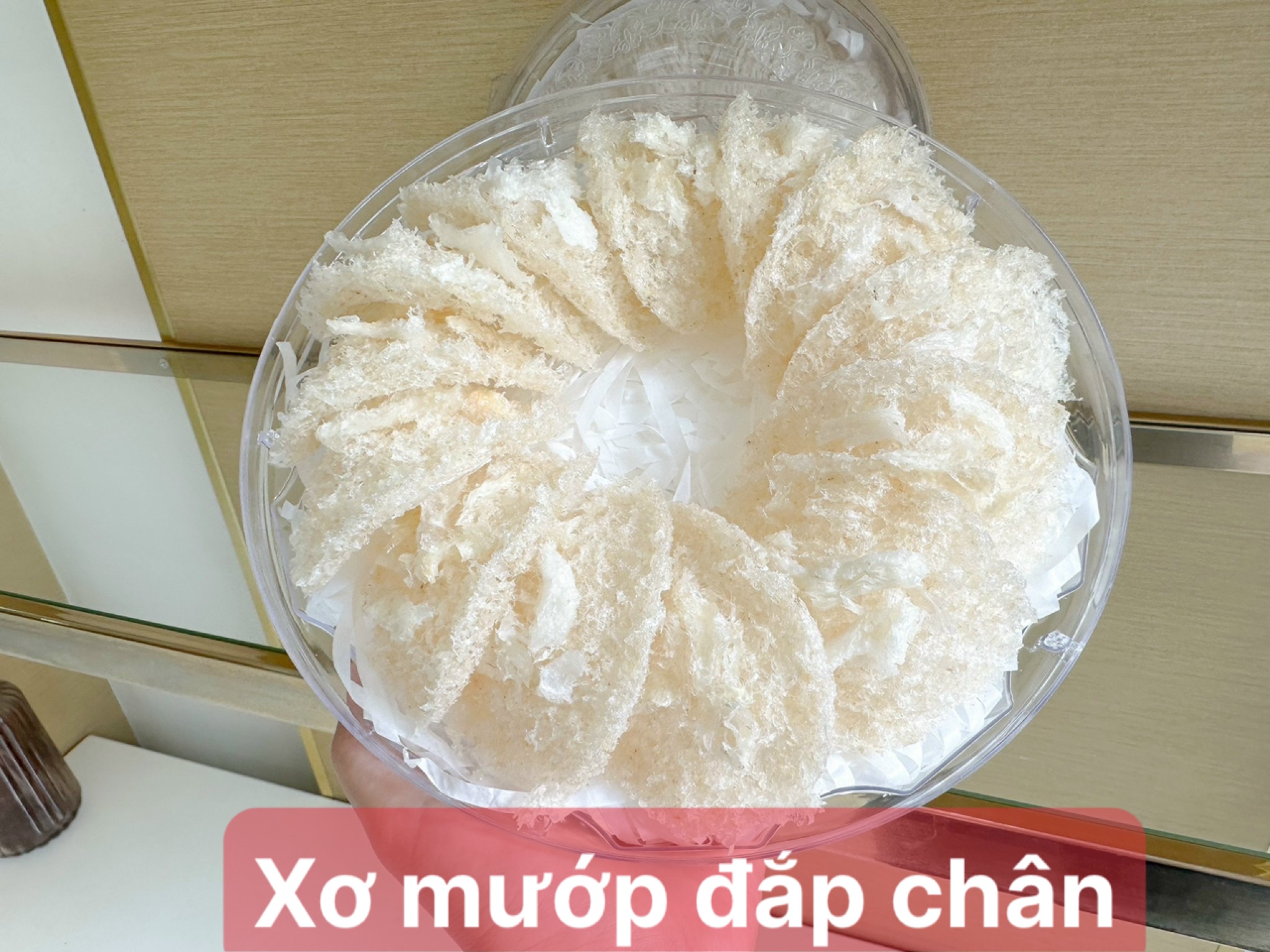 Yến xơ mướp đắp chân